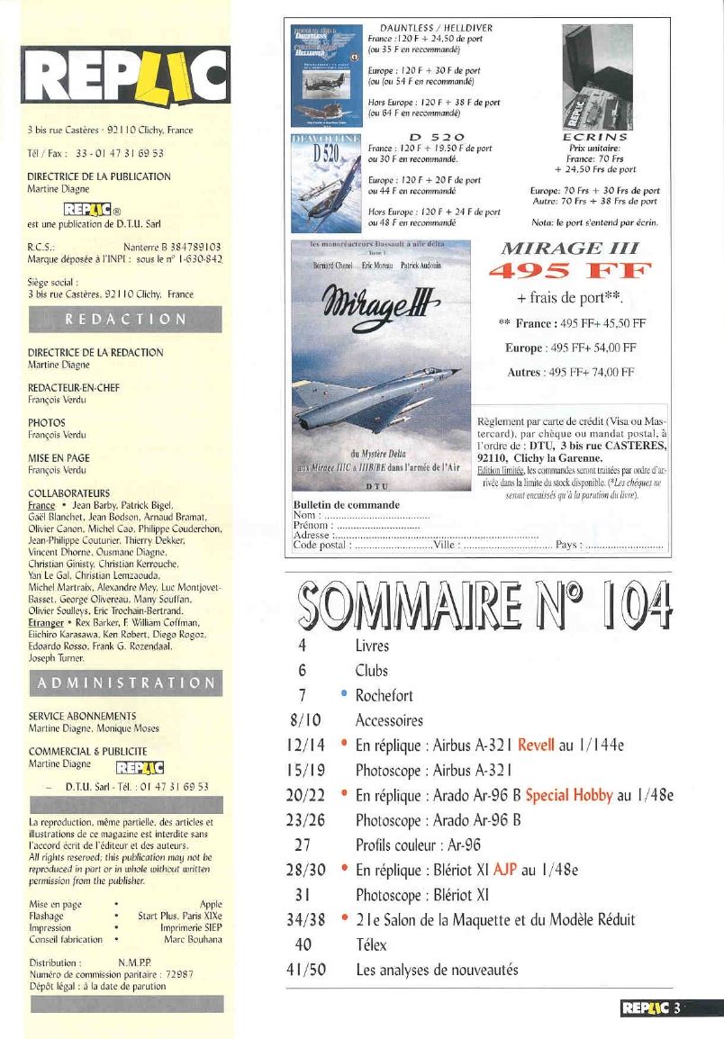 Replic 104 - Bleriot XI,Arado Ar 96